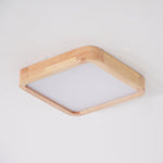 12-Inch Geometric Wood LED Ceiling Light, Flush Mount