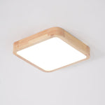 12-Inch Geometric Wood LED Ceiling Light, Flush Mount