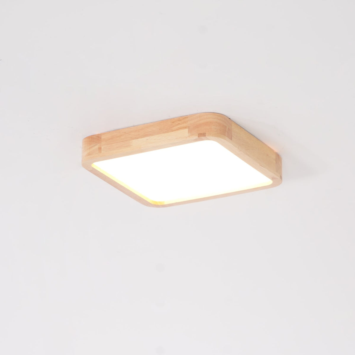 12-Inch Geometric Wood LED Ceiling Light, Flush Mount