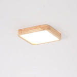 12-Inch Geometric Wood LED Ceiling Light, Flush Mount