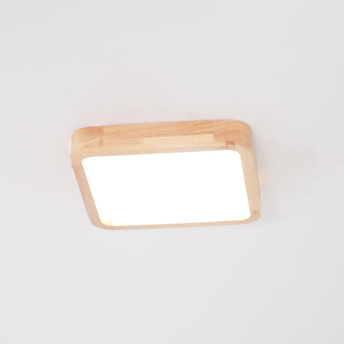 12-Inch Geometric Wood LED Ceiling Light, Flush Mount