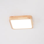 12-Inch Geometric Wood LED Ceiling Light, Flush Mount