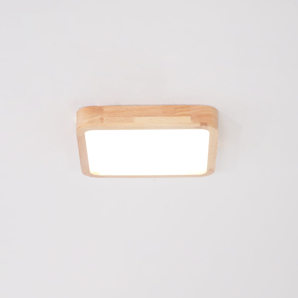 12-Inch Geometric Wood LED Ceiling Light, Flush Mount