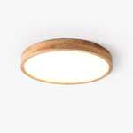 12-Inch Geometric Wood LED Ceiling Light, Flush Mount