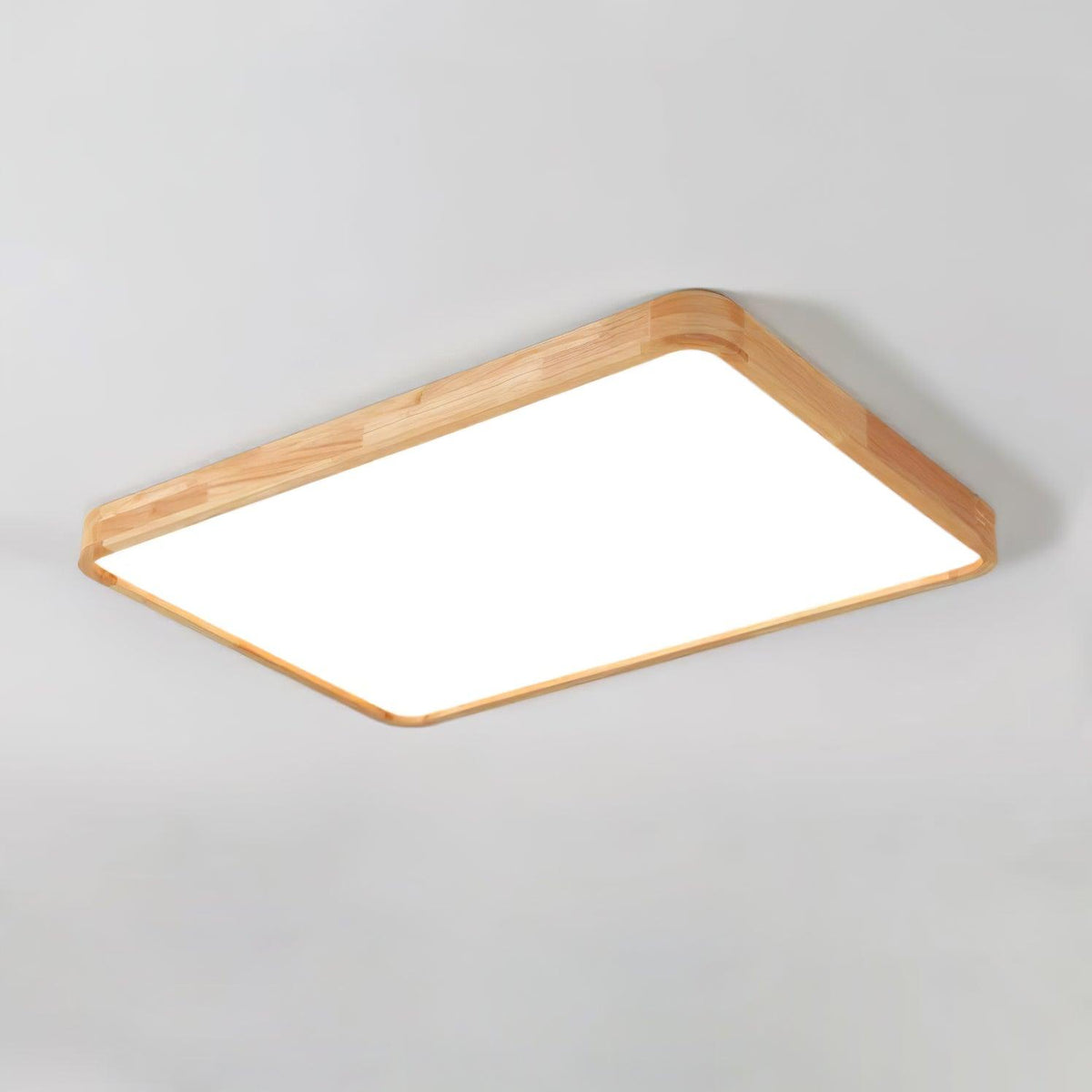 12-Inch Geometric Wood LED Ceiling Light, Flush Mount