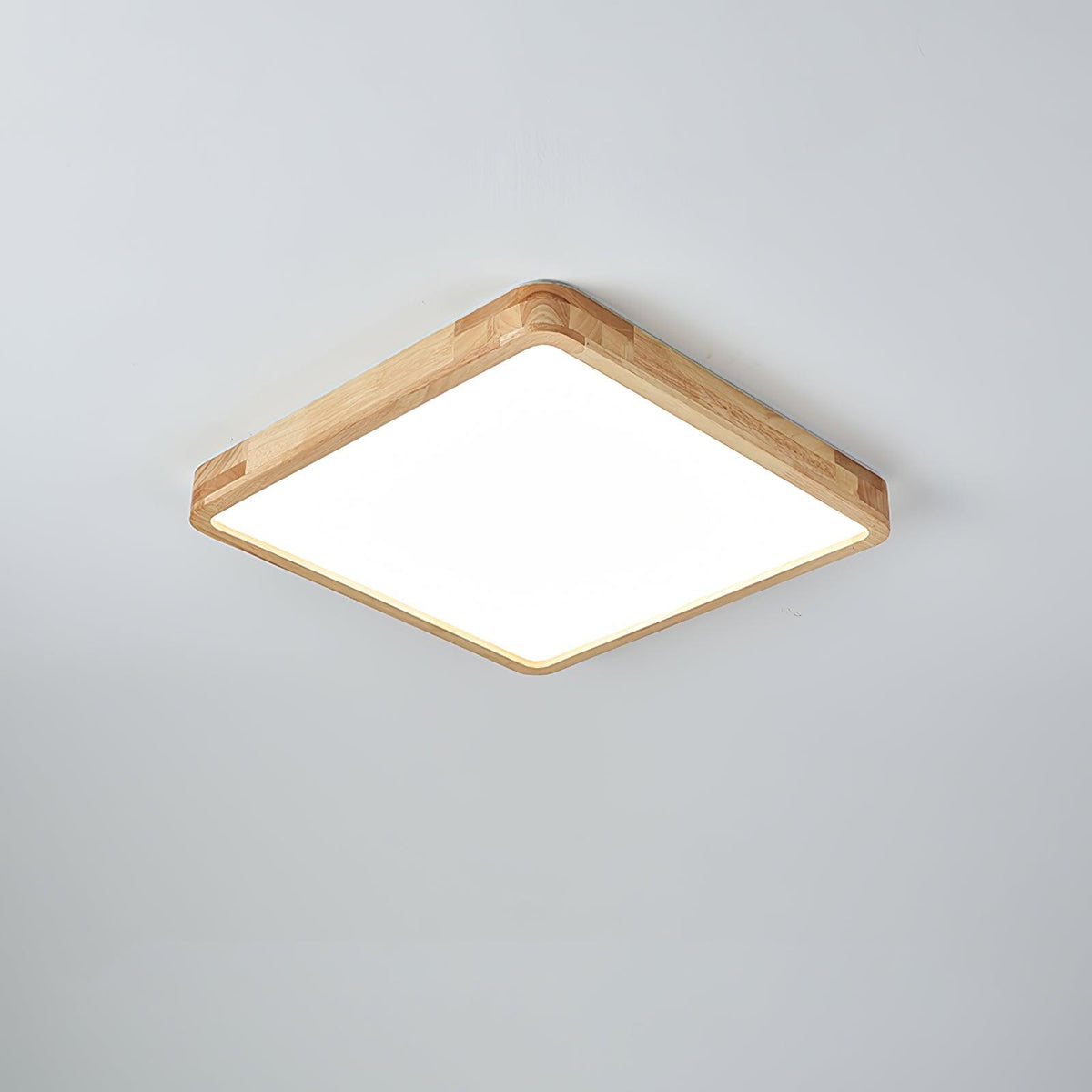 12-Inch Geometric Wood LED Ceiling Light, Flush Mount