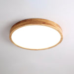 12-Inch Geometric Wood LED Ceiling Light, Flush Mount