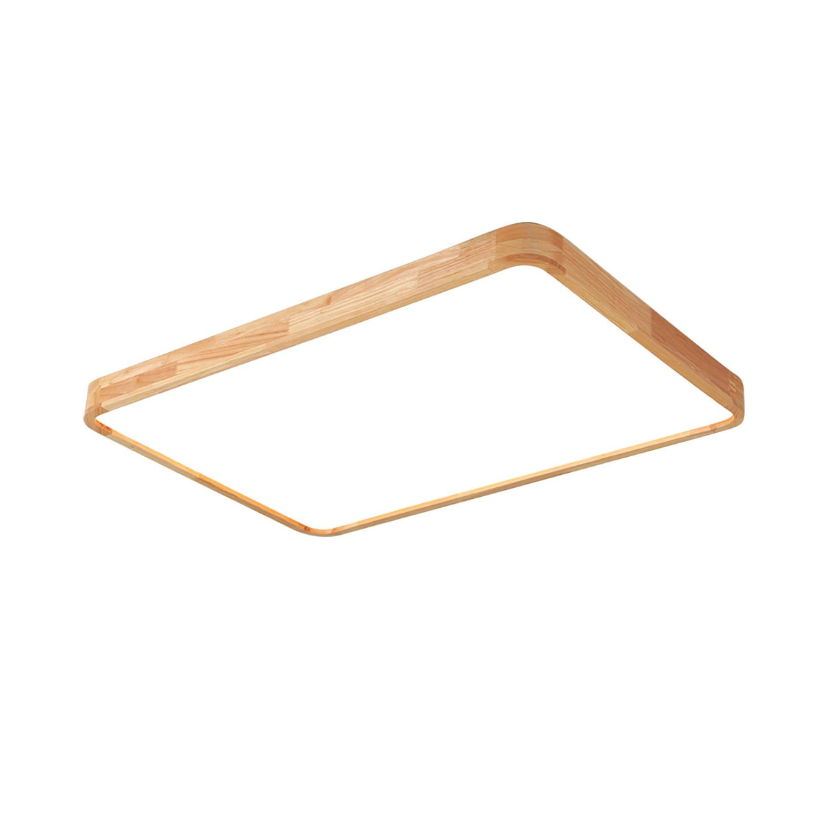 12-Inch Geometric Wood LED Ceiling Light, Flush Mount
