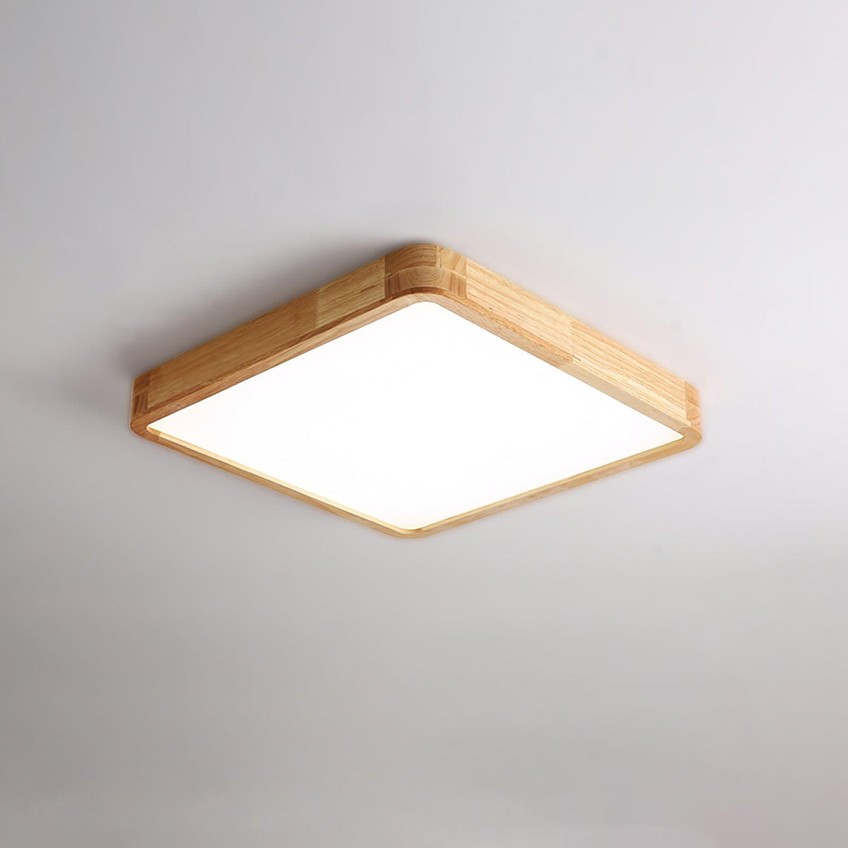 12-Inch Geometric Wood LED Ceiling Light, Flush Mount
