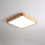 12-Inch Geometric Wood LED Ceiling Light, Flush Mount
