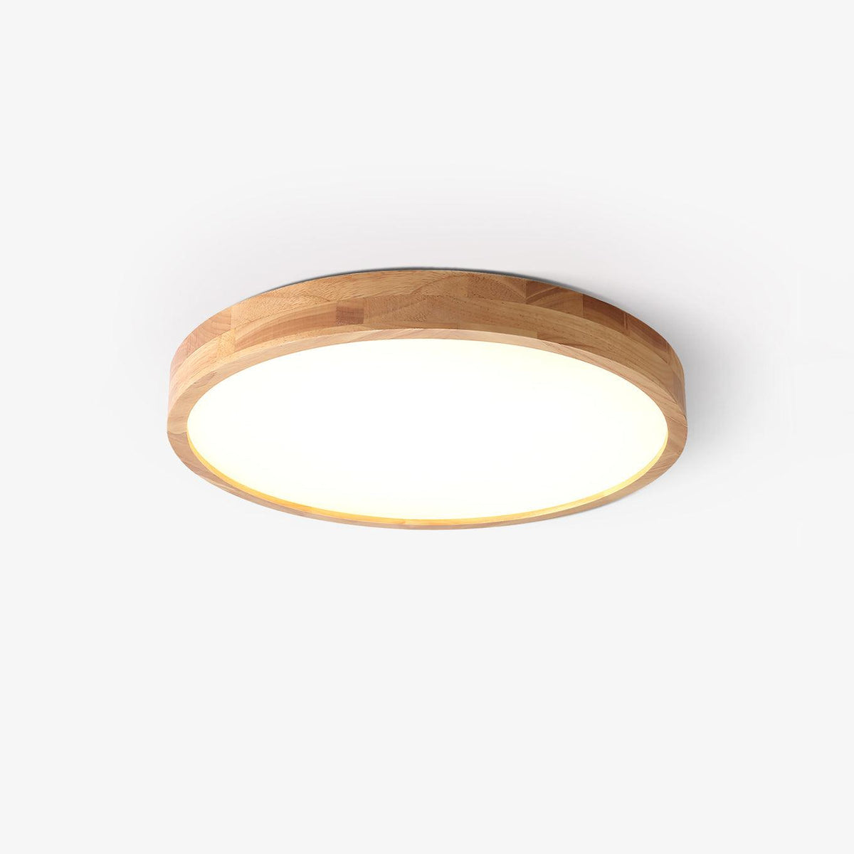 12-Inch Geometric Wood LED Ceiling Light, Flush Mount