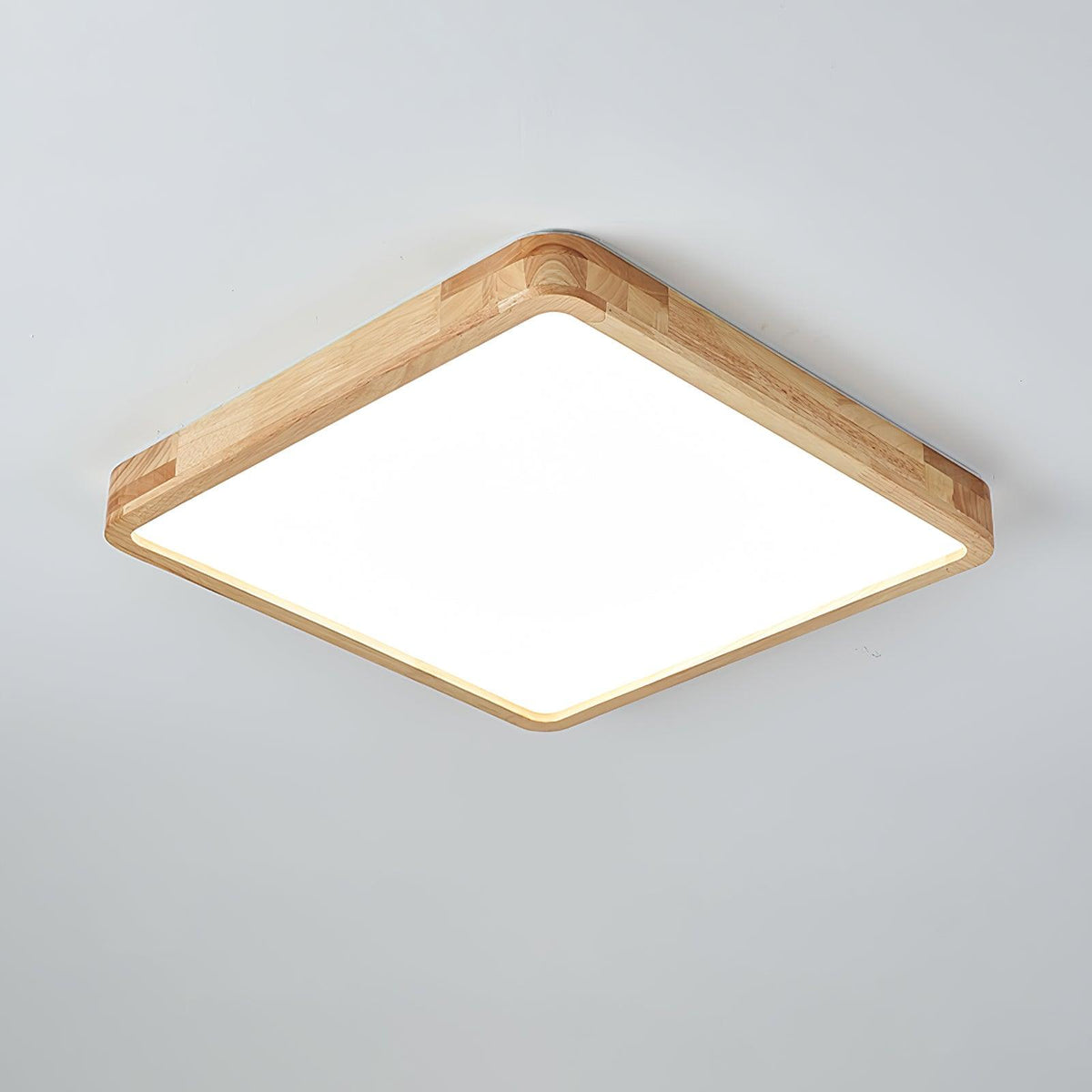 12-Inch Geometric Wood LED Ceiling Light, Flush Mount