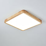 12-Inch Geometric Wood LED Ceiling Light, Flush Mount