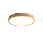 12-Inch Geometric Wood LED Ceiling Light, Flush Mount