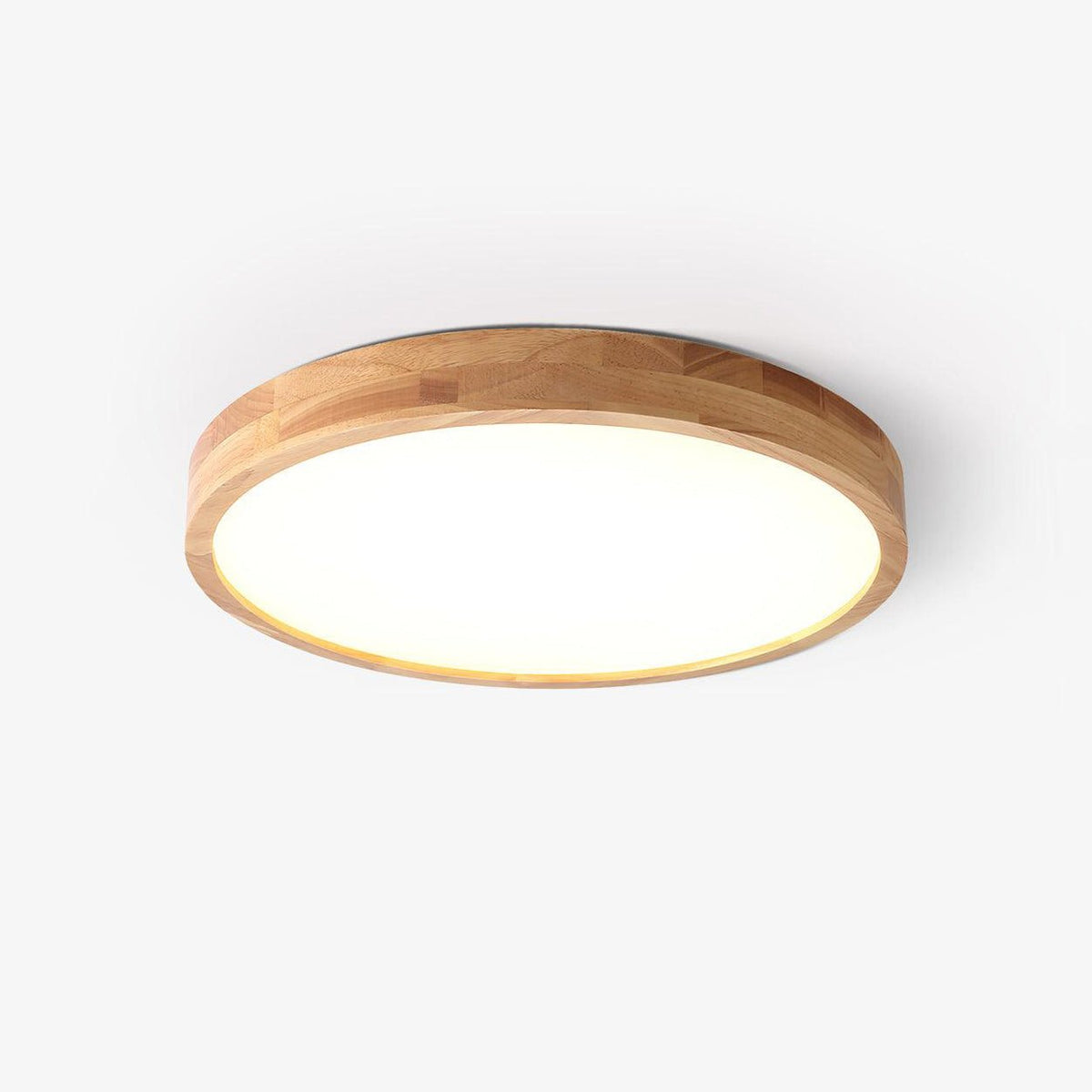 12-Inch Geometric Wood LED Ceiling Light, Flush Mount