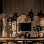 Woven Rattan Dome Pendant Light