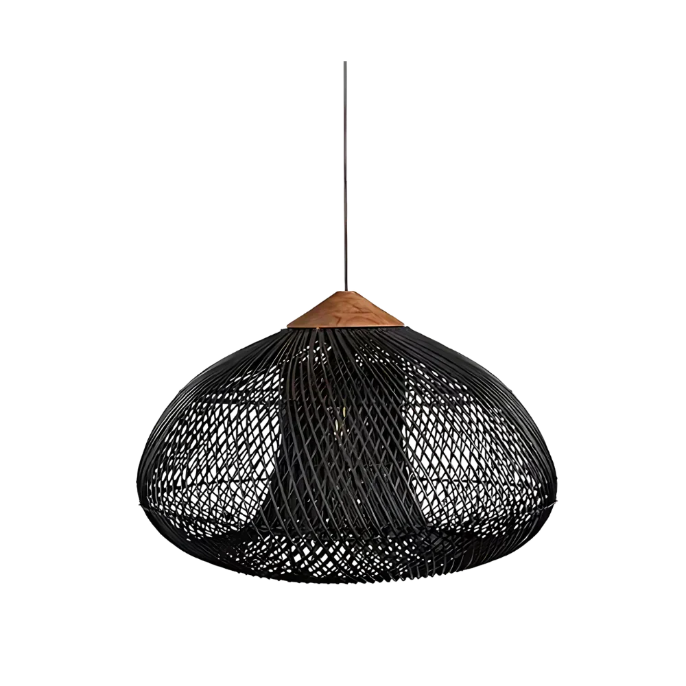 Woven Rattan Dome Pendant Light