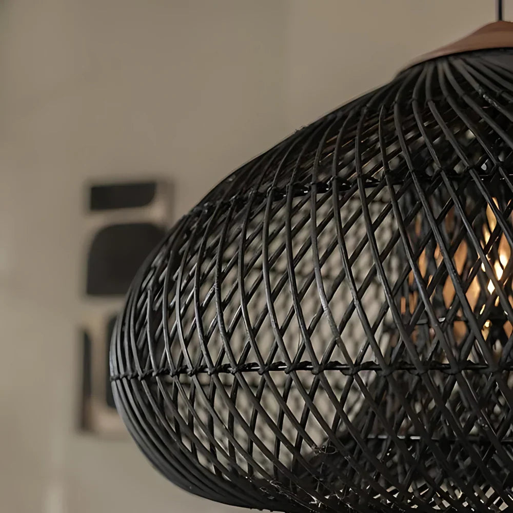 Woven Rattan Dome Pendant Light