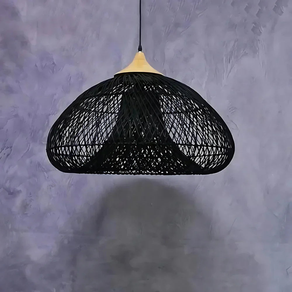 Woven Rattan Dome Pendant Light