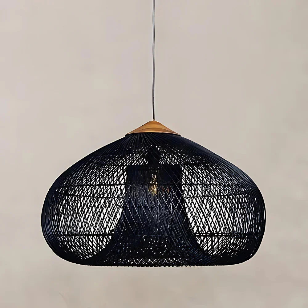 Woven Rattan Dome Pendant Light