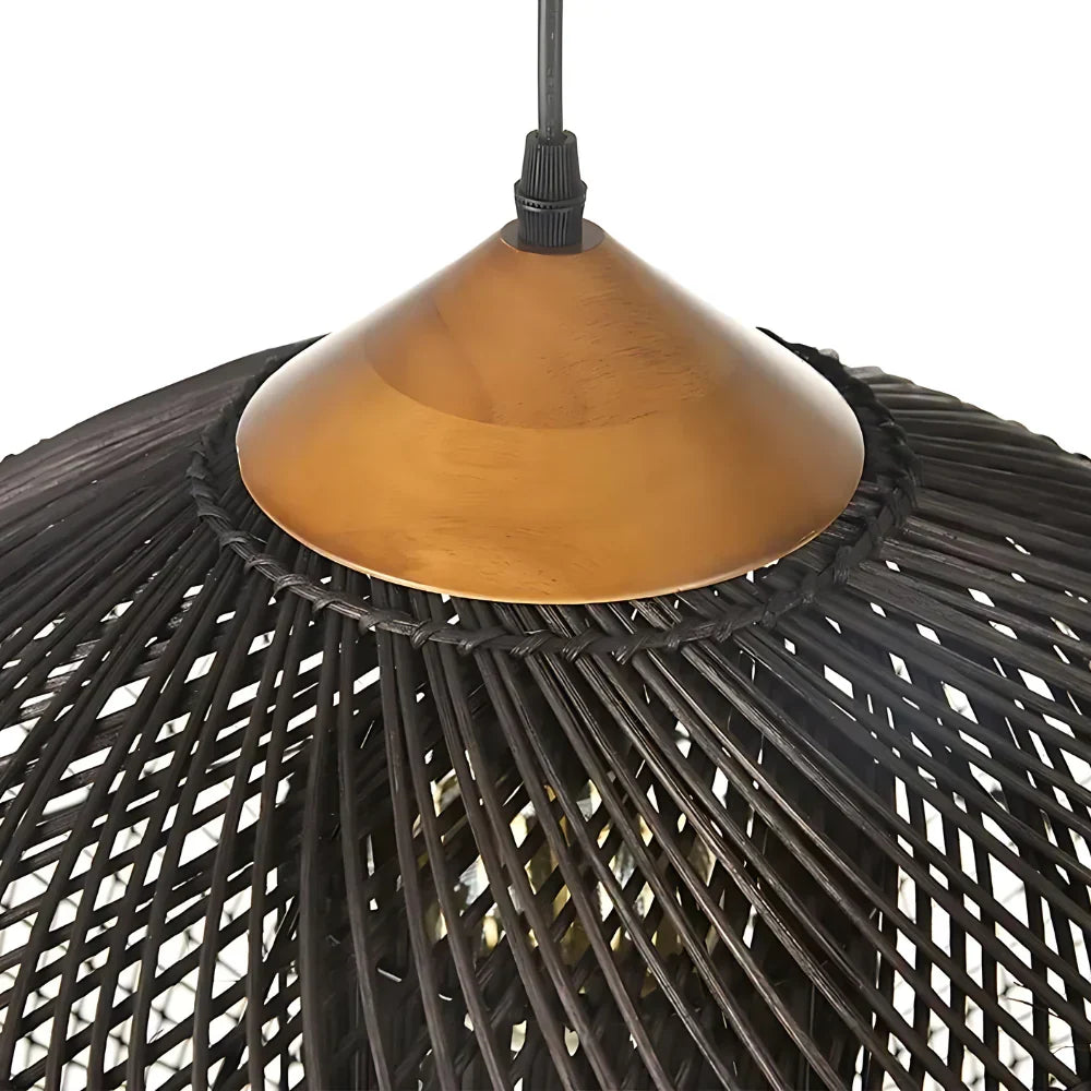 Woven Rattan Dome Pendant Light