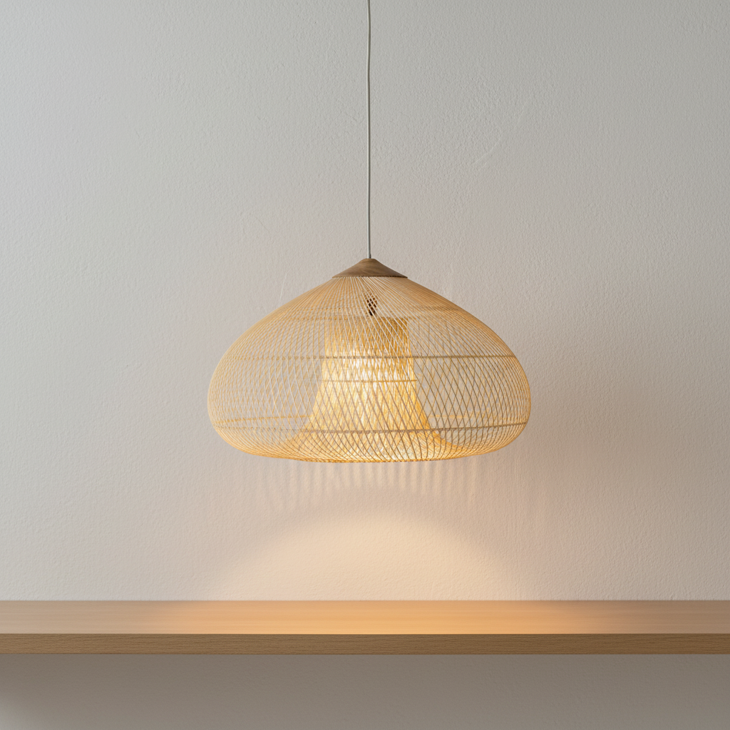 Woven Rattan Dome Pendant Light