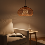 Woven Rattan Dome Pendant Light