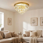 50cm Crystal LED Chandelier Ceiling Light | Modern Gold Flush Mount Ceiling Light