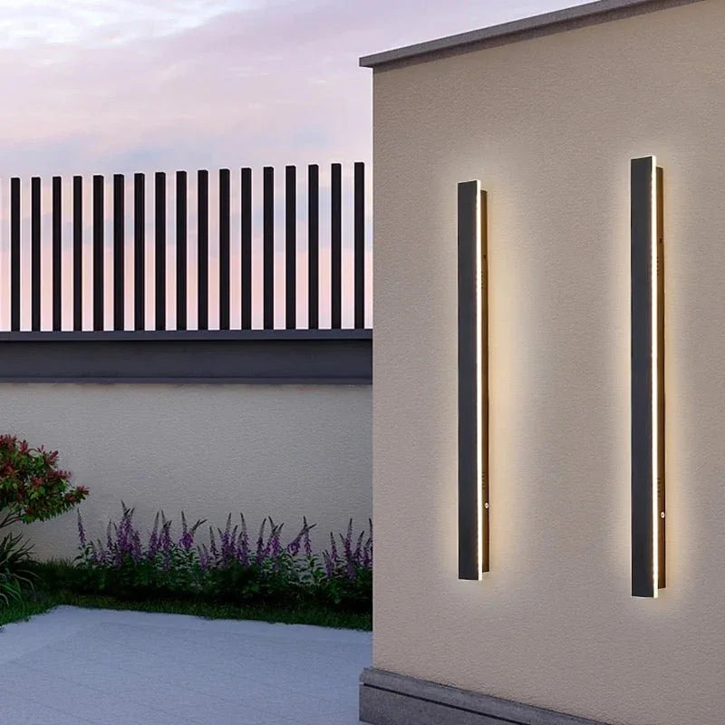 Modern Outdoor Long Strip Wall Sconce Light