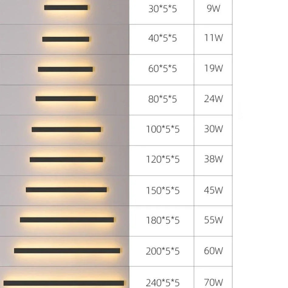 Modern Outdoor Long Strip Wall Sconce Light