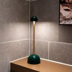 Brass-Colour and Green Rechargeable Touch Table Lamp