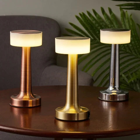 Cordless Disc LED Table Lamp with Touch Dimming