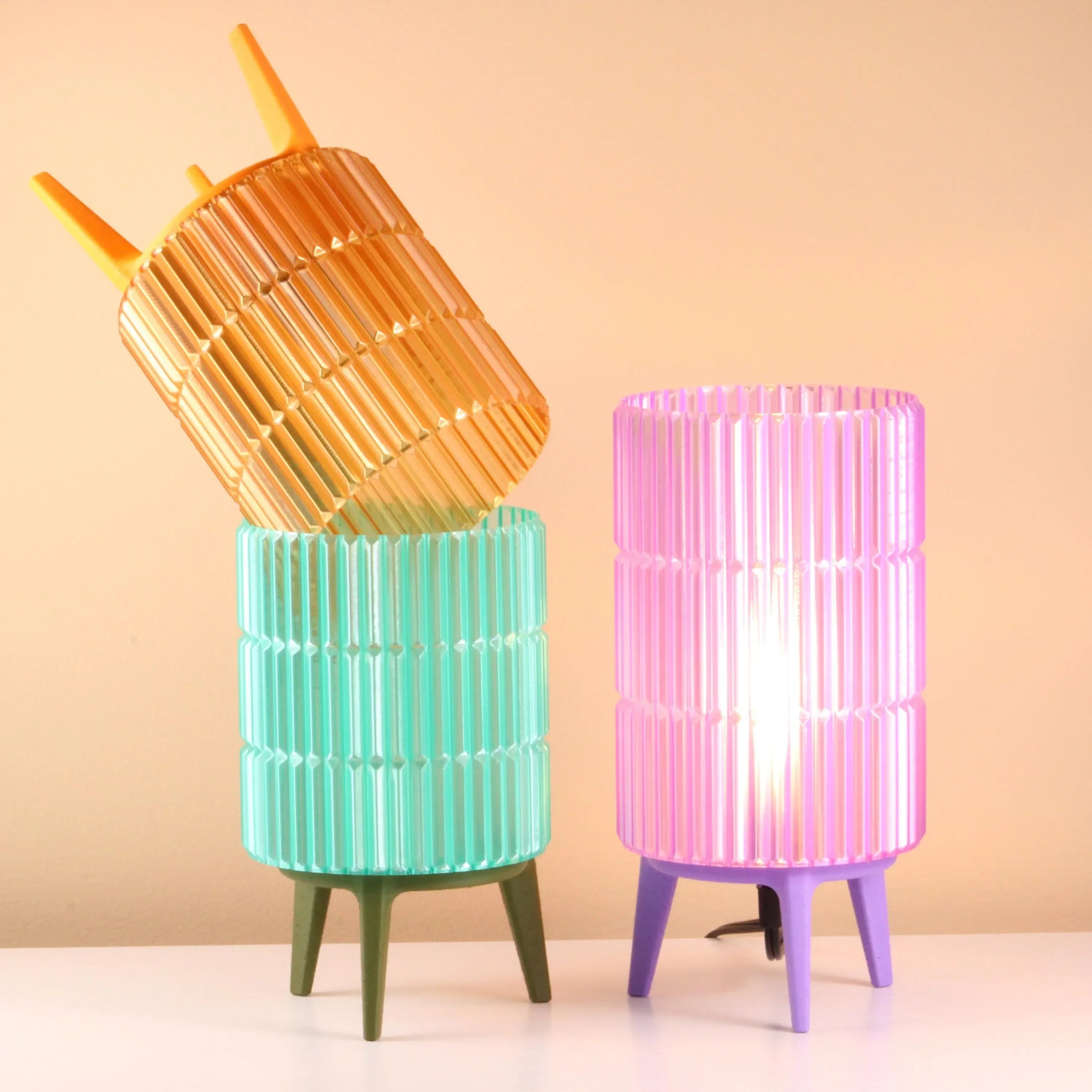 Fluffy Cotton Candy-Inspired Table Lamp