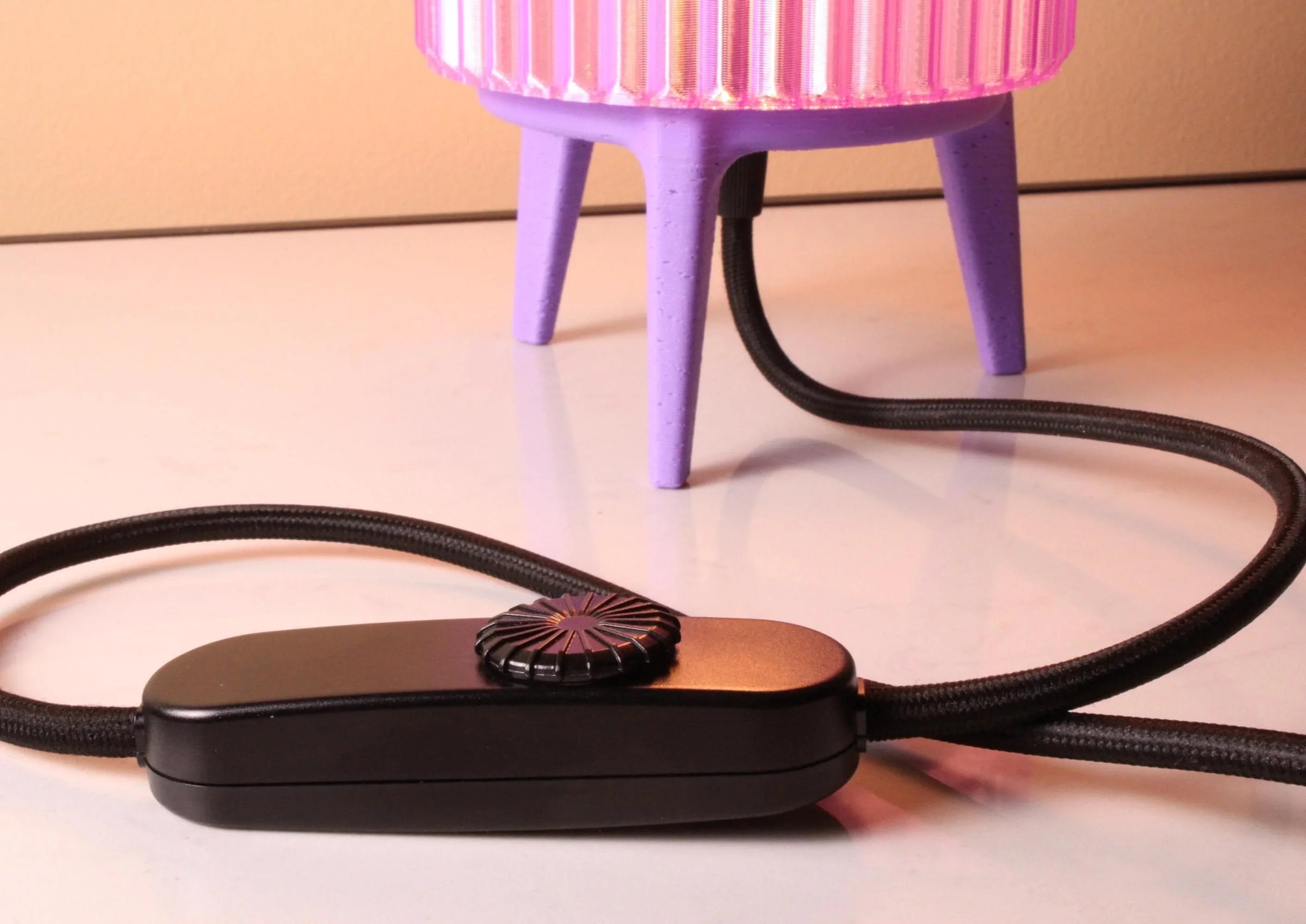 Fluffy Cotton Candy-Inspired Table Lamp