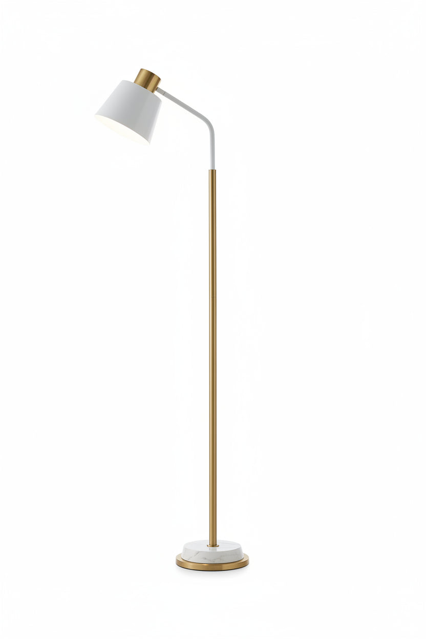 Mid Century Modern Adjustable Floor Lamp with Metal Shade