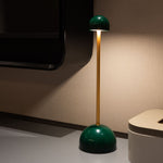Brass-Colour and Green Rechargeable Touch Table Lamp
