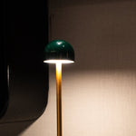 Brass-Colour and Green Rechargeable Touch Table Lamp