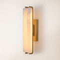19" Double-Pillar Wall Sconce: Genuine Spanish Alabaster & Satin Brass