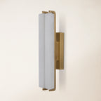 19" Double-Pillar Wall Sconce: Genuine Spanish Alabaster & Satin Brass