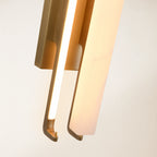 19" Double-Pillar Wall Sconce: Genuine Spanish Alabaster & Satin Brass