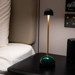 Brass-Colour and Green Rechargeable Touch Table Lamp