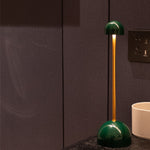 Brass-Colour and Green Rechargeable Touch Table Lamp