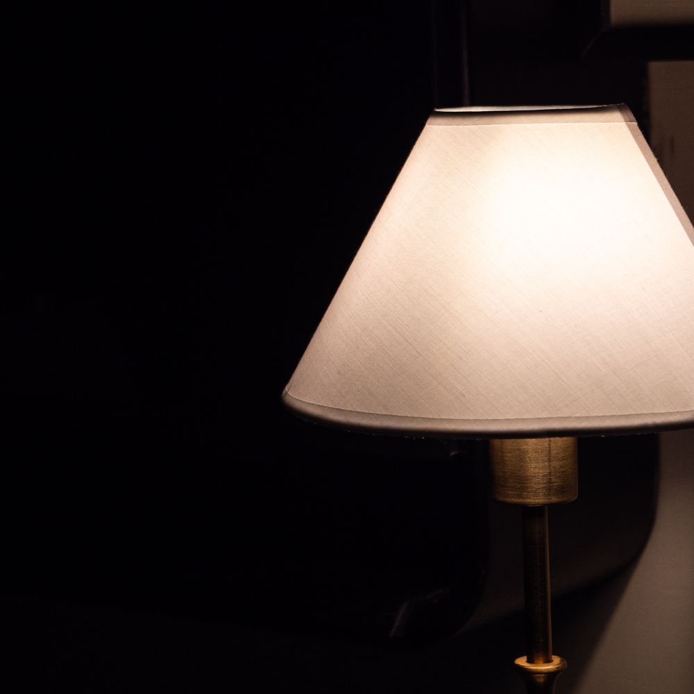 Rechargeable Brass-Colour Fabric Table Lamp