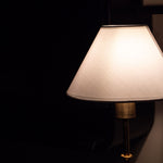Rechargeable Brass-Colour Fabric Table Lamp
